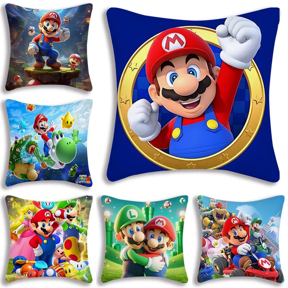 Pillow Covers Cartoon Game For M-Marios Sofa Decorative Home