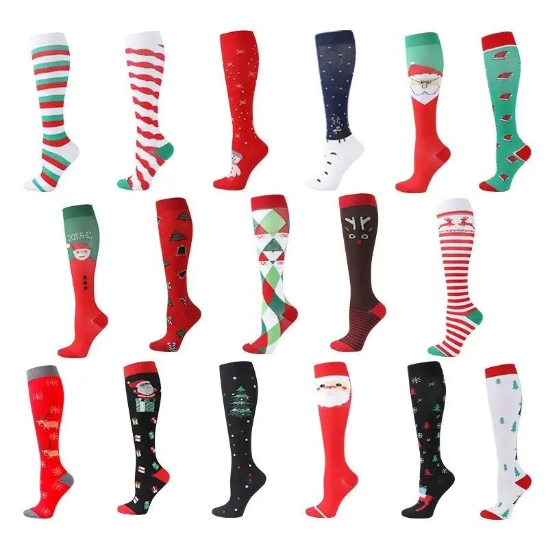 1 Pair Christmas Pressure Socks Sports Compression Socks Cyc