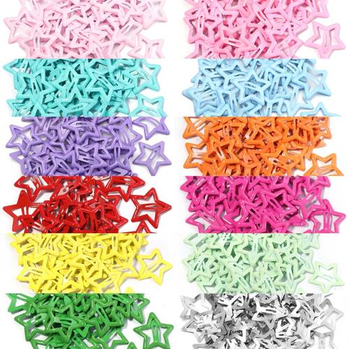 50pcs/lot Metal Colorful Kids BB Hair ClipsStar Hair Clips F