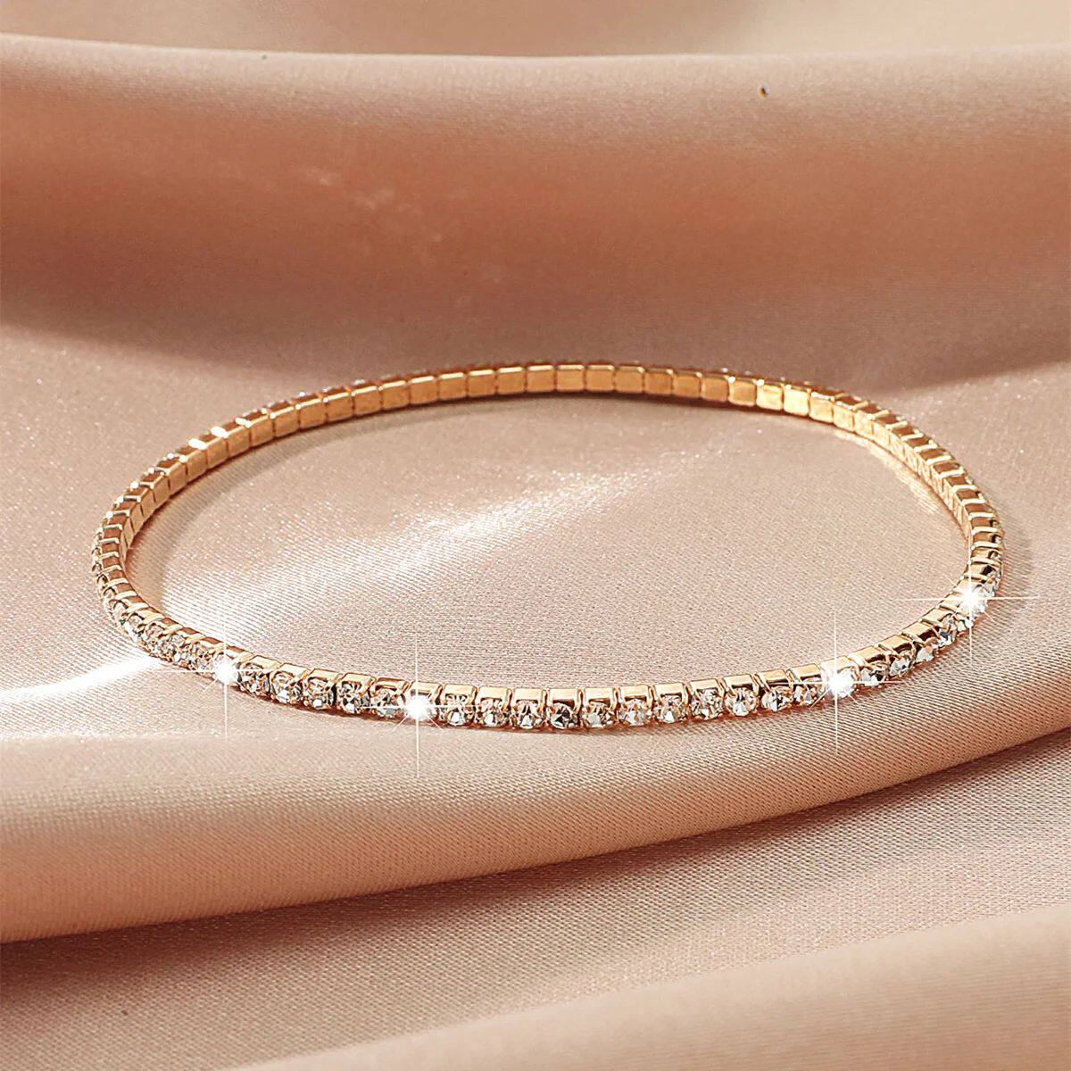 1Pieces of Ladies Transparent Shiny Crystal Bracelet 27 Colo
