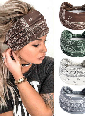 Boho Knot Turbans Yoga Elastic Head Wrap Women Headband Wide