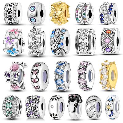 Original Beads 925 Silver Clasp Clip Charms Stopper Bead Fit
