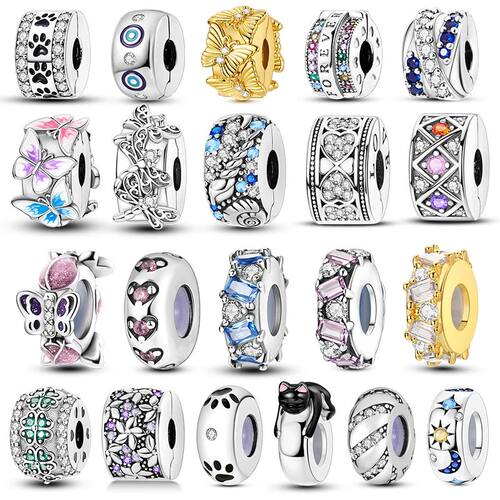 Original Beads 925 Silver Clasp Clip Charms Stopper Bead Fit