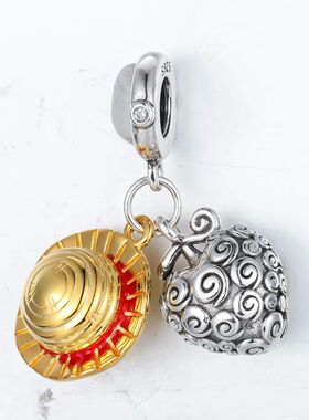 Luffy Straw Hat Anime Straw Hat and Burning Fruit Charms for