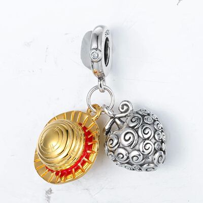 Luffy Straw Hat Anime Straw Hat and Burning Fruit Charms for