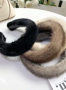 2025 Hot Sale Women Luxury winter 100% Real Mink Fur Headban