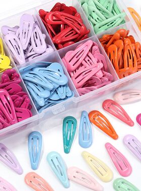 30pcs/lot 3cm Metal Colorful Waterdrop Shape Hairclips Cute