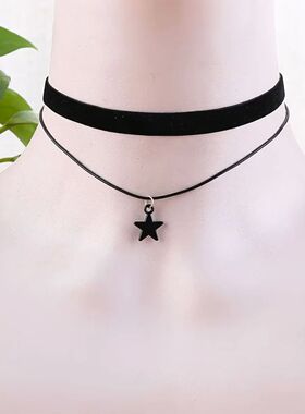 Simple personalized black velvet strap choker neck strap Dou
