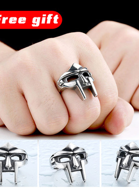 Classic Retro MF DOOM Mask Rings For Men Gladiator Punk Styl