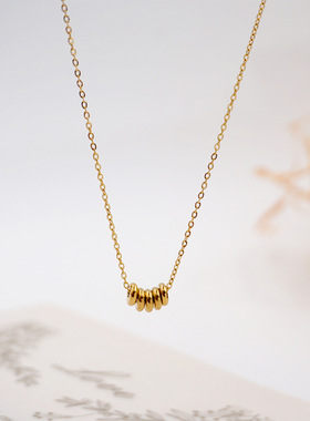 Small Disc Titanium Steel Necklace Women's Summer Clavicle C