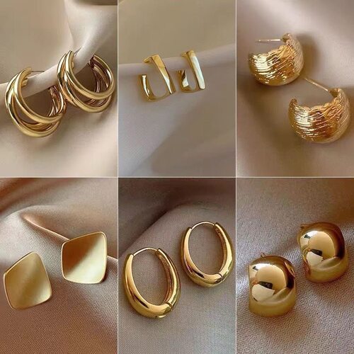 Silver Needle Exaggerated Love Earrings High Sense EarringsM