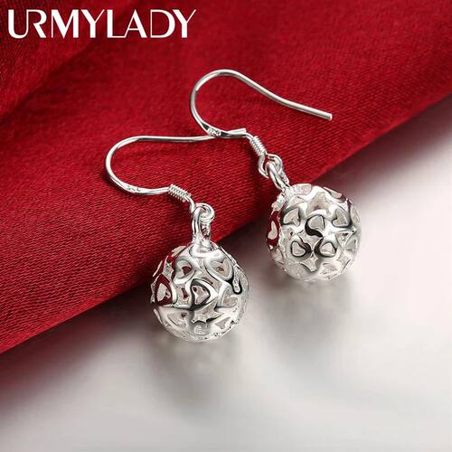 925 Earrings temperament Women Ball earrings Christmas Gifts