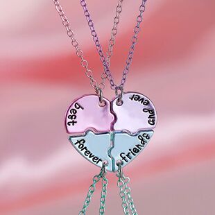 4Pcs Best Set And Friends Ever Forever Des Colors Necklace