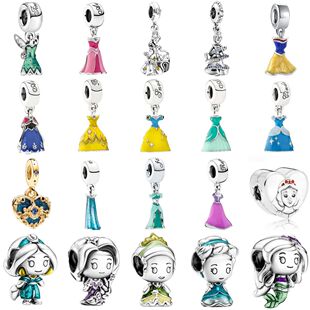 925 Silver Miniso  Princess and Dress Exquisite Charm Pendan