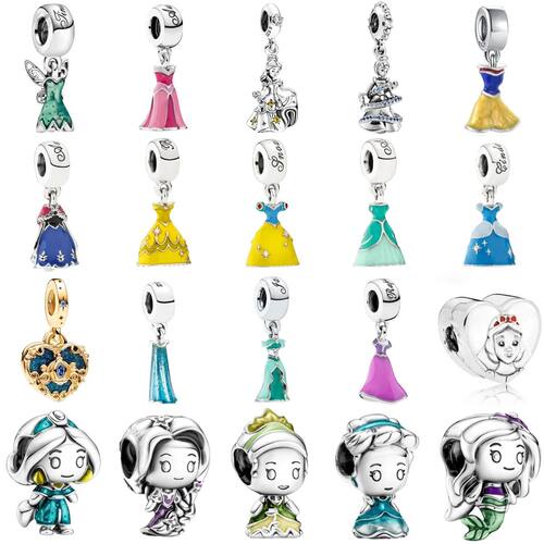 925 Silver Miniso  Princess and Dress Exquisite Charm Pendan