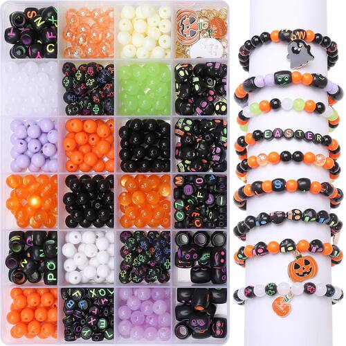 Acrylic Beads Halloween Alloy Accessories Set Box Handmade D