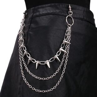 Key Hop Punk Pants Chain Waist Rock Hip Chai Men Women Metal