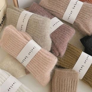 Fashion Cashmere Winter Warm Velvet Socks Thermal Thick Mid