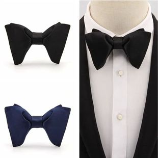 Men Butter Color Collar Shirt Suit for Tie Bow Solid Fashion