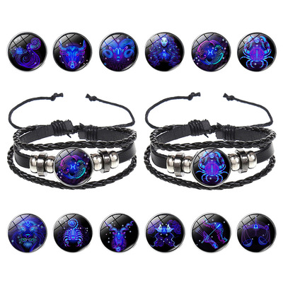 Couple's Hand Rope 12 Constellation Multilayer Woven Cowhide