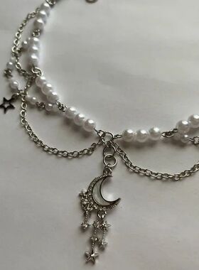 glistening moonlight necklace handmade beaded jewelry y2k fa