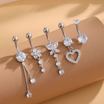 5pcs/lot Dangled Belly Button Rings Belly Piercing Sets 14G