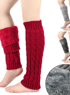 Fleece Leg Warmers Boot Covers for Women Winter Warm Wool Kn