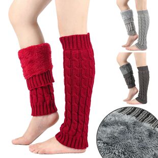 Fleece Leg Warmers Boot Covers for Women Winter Warm Wool Kn