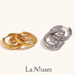 Snail Spiral Simple steel Earrings Stainless Shaped La.Muses