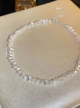 Simple Imitation Pearl Necklace Adjustable Elegant Irregular