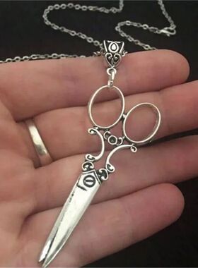 Vintage Scissor Pendant Necklace Women Men Gothic Goth Y2k S
