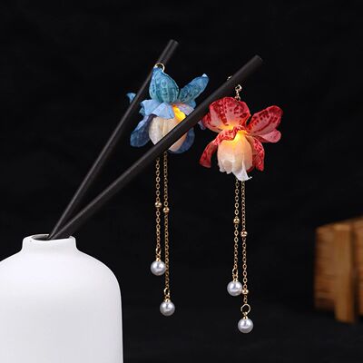 Ancient Style Hairpin Luminous Headwear Tassel Hanfu Hair St
