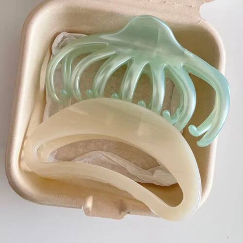 Korean Green Jelly Hair Grabbing Large Pumpkin Semicircle Mo