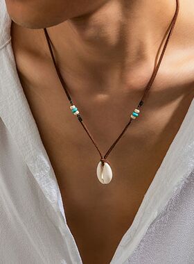 Salircon 2026 Bohemian Simulation Shell Pendant Choker Simpl