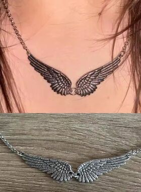 Vintage Angel Wings Feather Choker Y2K Aesthetic Link Chains