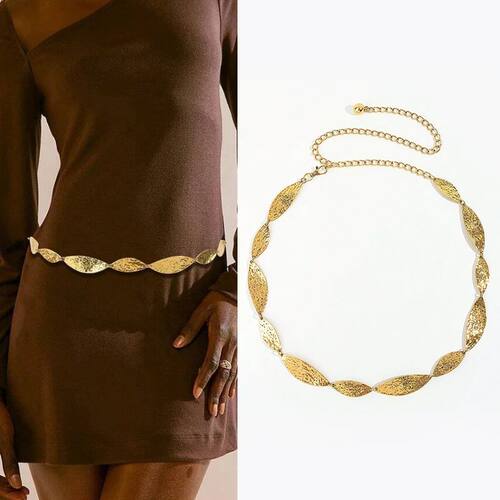 Fashion Golden Female Waist Chain Belt Western cowgirl leaf