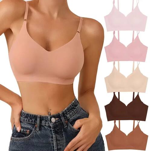 Hot Sale Summer Laser Cut Seamless Wireless Push Up Bra Basi