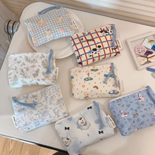 【君和布包】蓝色希可爱卡通迷你零钱包纯棉小布袋耳机口红收纳袋