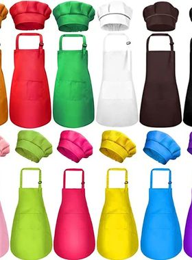 Children Baking Chef Apron Front Pocket Bib Boys Girls Apron