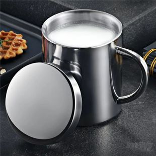 Steel Coffee Portable Wall Cup lid Stainless with Double Mug