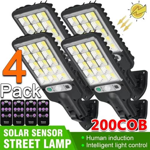 1~4Pack Solar Lights Outdoor 3 Modes 200COB Waterproof Stree