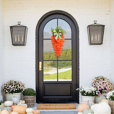 Easter Wreath Fabric Carrot Home Decoration Door Hanging Hol