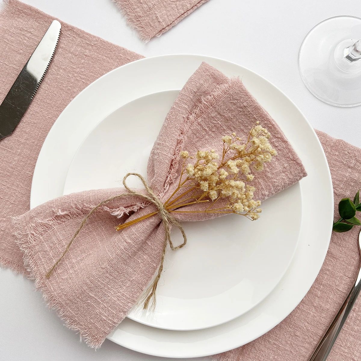 10pcs 32x32cm Pink Gauze Cotton Napkin Reusable Tea Towel We