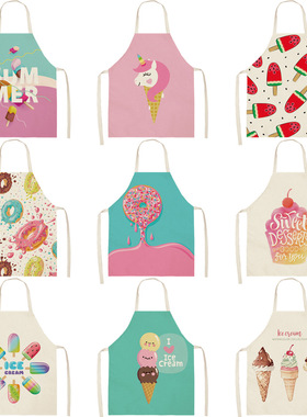 Ice Cream Women Kitchen Aprons Waterproof Barber Apron Cooki