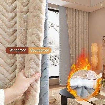 Soundproof Blackout Curtain for Living Room Windproof Window