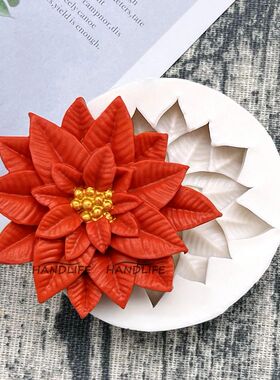 Poettia Christmas Flower Silicone Sugarcraft Mold Resin Tool