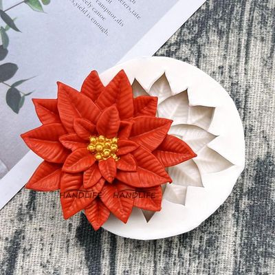 Poettia Christmas Flower Silicone Sugarcraft Mold Resin Tool