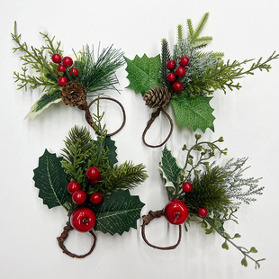 Christmas Napkin Ring Napkin Ring Red Fruit Meal Ring Manual