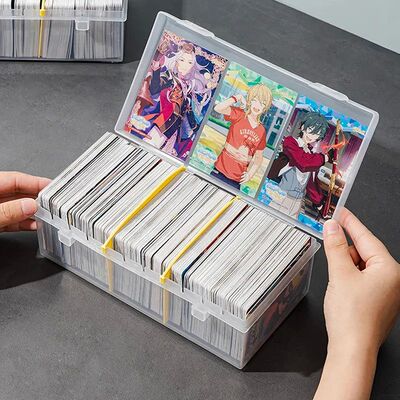 Compartment Photocards Storage Box Transparent Stickers Idol