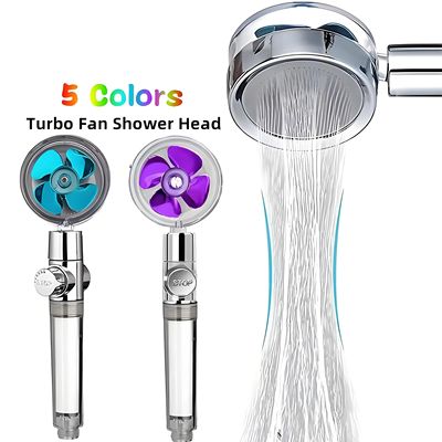 Handheld 360 Degrees Rotation Turbo Fan Shower Head High Pre